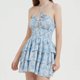 thumbnail image 1 of Vestido ajustado para mujer Vestido de fiesta con estampado floral Ahueca hacia fuera Slim Fit Traje diario FLhrweasw Nuevo, 1 of 7