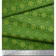 thumbnail image 3 of Soimoi Green Silk Fabric Artistic Floral Decor Fabric Printed Yard 42 Inch Wide, 3 of 5