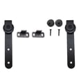thumbnail image 1 of 1 Set Practical Barn Door Limiting Stopper Sliding Door Floor Guide (Black), 1 of 7