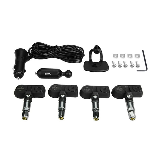 Tire Pressure Monitoring System, Car TPMS Tyre Pressure Monitoring System LCD Lighter USB 4 Internal Sensor