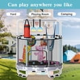 thumbnail image 3 of Baxluxe 55" 7-in-1 Upgraded Kids Trampoline, Reinforced Safe Design with Adjustable Height & Net, 500lbs Capacity Indoor and Outdoor Mini Trampoline for Boys & Girls Ages 3-8, Gray Soccer, 3 of 7