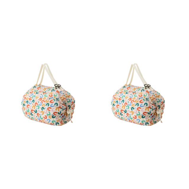 Wweixi Sac de Rangement Réutilisable Pliable Sac de Courses Écologique et Polyvalent pour Voyage Polyester Sacs de Rangement Pliables Sac à Main Lettre C 2ensemble
