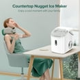 thumbnail image 2 of KISSAIR Nugget Ice Maker Countertop with Soft Chewable Pellet Ice, Portable Ice Machine with Handle, 35lbs/24H, White, 2 of 7