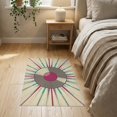 thumbnail image 3 of ODIKA 2'x3' Washable Accent Rug Record Vinyl Retro Music Disc Motif Featuring Radiating Rings for Bedroom, Nursery, RV, Pet Friendly, Bedside Mat, 3 of 7