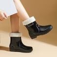 thumbnail image 4 of KANG Fashion Women's -Lined Short Rain Boots Waterproof, Anti-, Thick Sole Platform Winter Wet Weather Shoes Black 39, 4 of 6