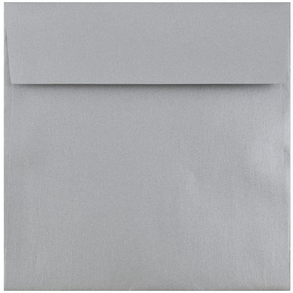 JAM Paper 6.5 x 6.5 Square Envelopes, Silver Metallic, 250/Pack