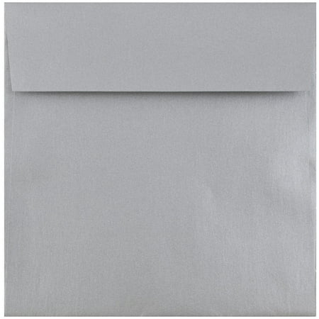 UPC: 0609722981408 | JAM 6.5×6.5 Square Envelopes  Silver Metallic  25/Pack