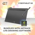 thumbnail image 3 of Adesso Cybertablet K8 Graphic Drawing Tablet – 8"x5" Active Area, 8192 Levels Pressure Sensitivity, Battery-Free Stylus, 5080 LPI, 6 Customizable Shortcut Keys – Compatible with Windows & Mac OS, 3 of 4