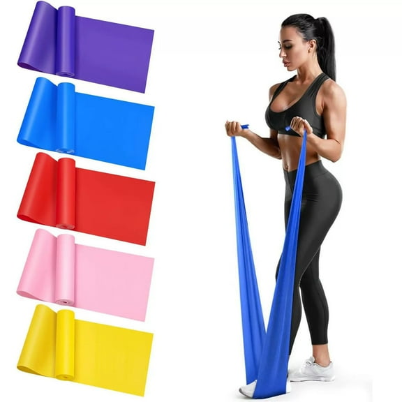10 Pcs Latex-Free TPE Resistance Bands Set - Extra Wide 5.9" Workout Bands for Physical Therapy, Yoga, Strength Training (Men/Women)