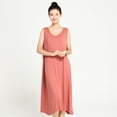 thumbnail image 2 of Defitshape Women's Sleeveless Calf Length Pj Shirt Lightweight Scoop Neck Bamboo Cotton Nightgown Soft Summer Comfy Sleepwear Vermillion Medium, 2 of 4