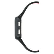 Armitron Unisex Adult Sport Black Red Square Wristwatch with Silicone Band