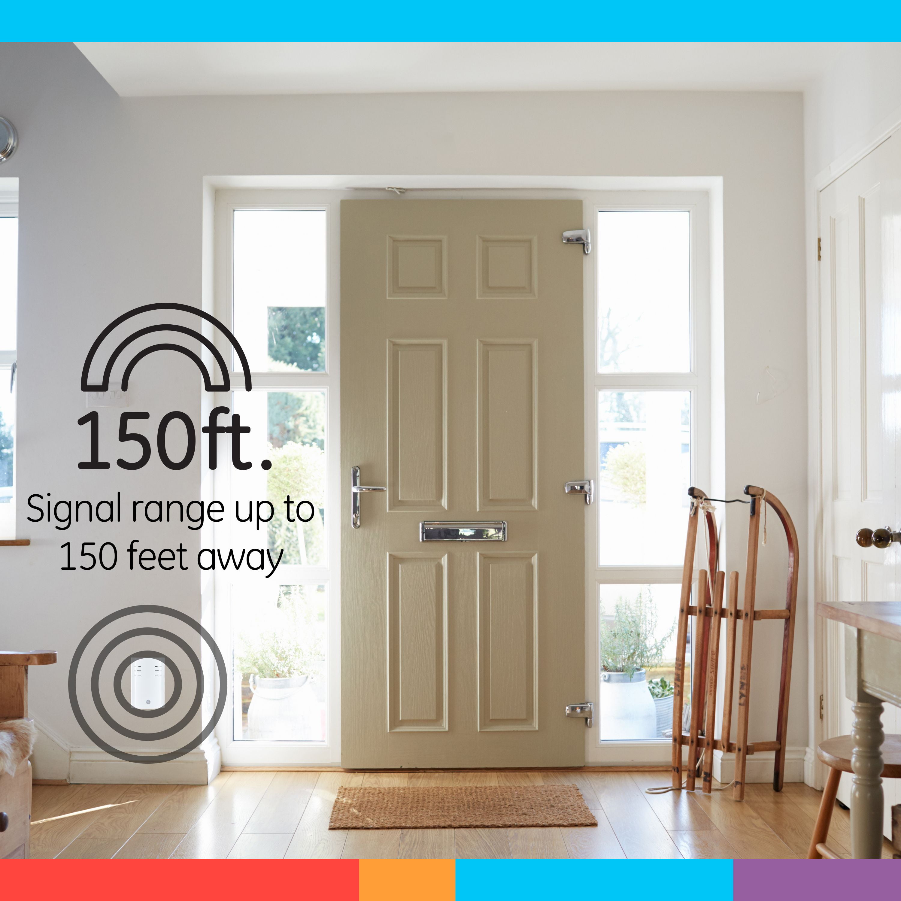 GE Wireless Doorbell Kit, Plug-in Receiver, 2 Push Buttons, White, 19300,