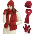 thumbnail image 4 of Eoperou 3-Piece Unisex Winter Warmth Set: Thick Knit Beanie, Scarf & Gloves - Enhanced Grip Gloves, Elastic Ear Flaps, Windproof for Outdoor Cycling & Winter Activities, 4 of 8