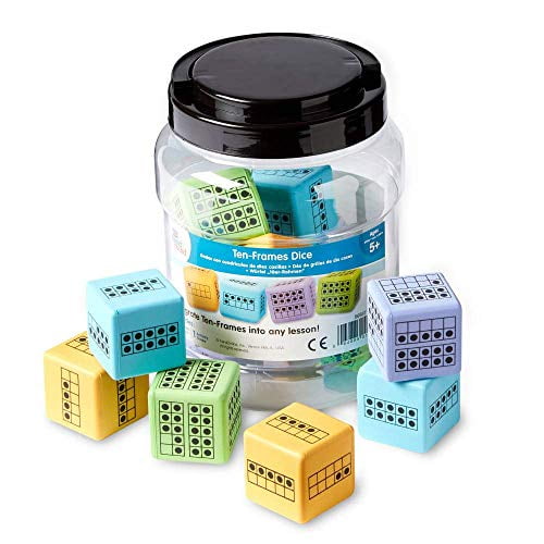 Hand2Mind Hand2Mind Ten Frame Math Activity Dice Set, Foam Ten Frame