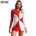 thumbnail image 2 of Disfraz de Navidad de Papá Noel para mujer, disfraz de manga larga con retales, lentejuelas metálicas brillantes, picardías, vestido de fiesta Rave, 2 of 5