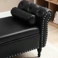 thumbnail image 3 of 63" Pu Upholstered With Storage, Flip Top, Buttons , Nailhead Trimmed, Solid Wood Legs, Black For Bedroom/living Area Decoration Idea Versatile Home Interior, 3 of 3