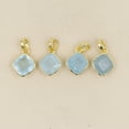 thumbnail image 3 of Aquamarine Pendant Sterling Silver Pendant Square Gemstone Pendant Minimalist Pendant Necklaces for Women, 3 of 6