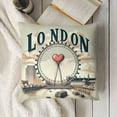 thumbnail image 3 of Throw Pillow Covers London Big Ben Paris Eiffel Tower Pisa Leaning Tower Pillow Case Retro Euro Style Famouse Building Outdoor Decor Cushion Cover  Pack (Euro-cities Set), 3 of 5