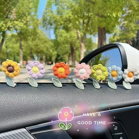 BAOPAI Shake Nod Sunflower Car Dashboard Decoration Funny Smiling Flower Car Interior Decor With Double Sided Tape For Car Home Office Easy Installation No Drilling Required