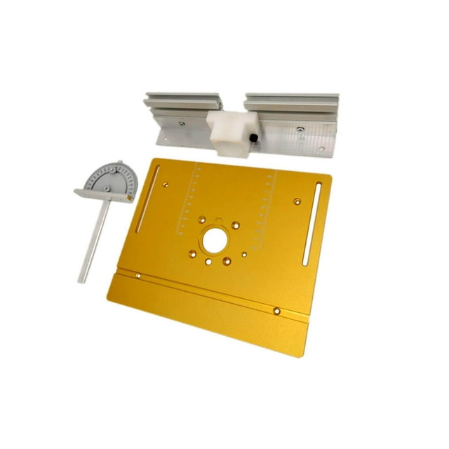 Yingyy Aluminium Router Table Insert Plate Woodworking Benches Throat Plate Flip Trimmer Tool Golden