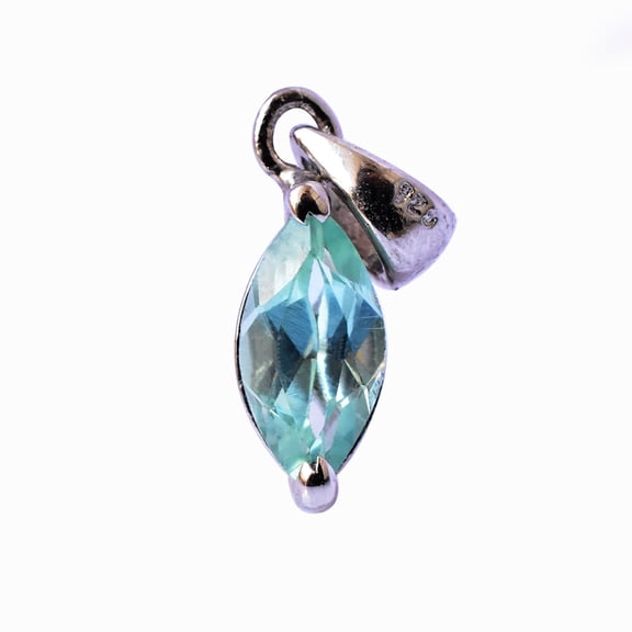 Natural Sapphire Marquise 925 Sterling Silver Pendant Elegant Certified