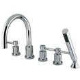 thumbnail image 2 of Kingston Brass KS83215DL Three Handle Roman Tub Filler with Hand Shower, 2 of 4