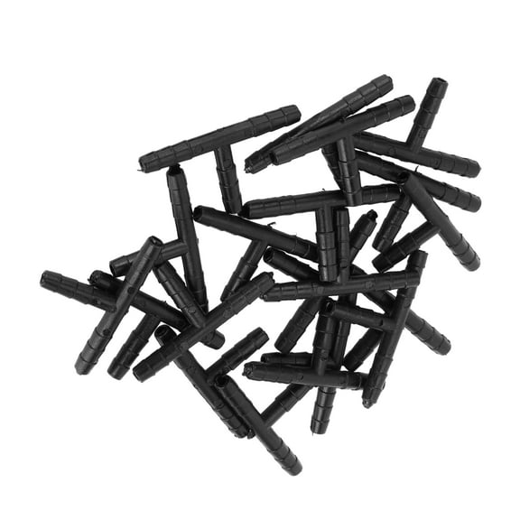 Unique Bargains Vacuum Tubing Connector 5/32" Hose Tee Connector for Car Nylon Black 20pcs