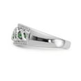 thumbnail image 3 of 14K White Gold Plated Diamond & Emerald Fancy Ring Size 7, 3 of 7