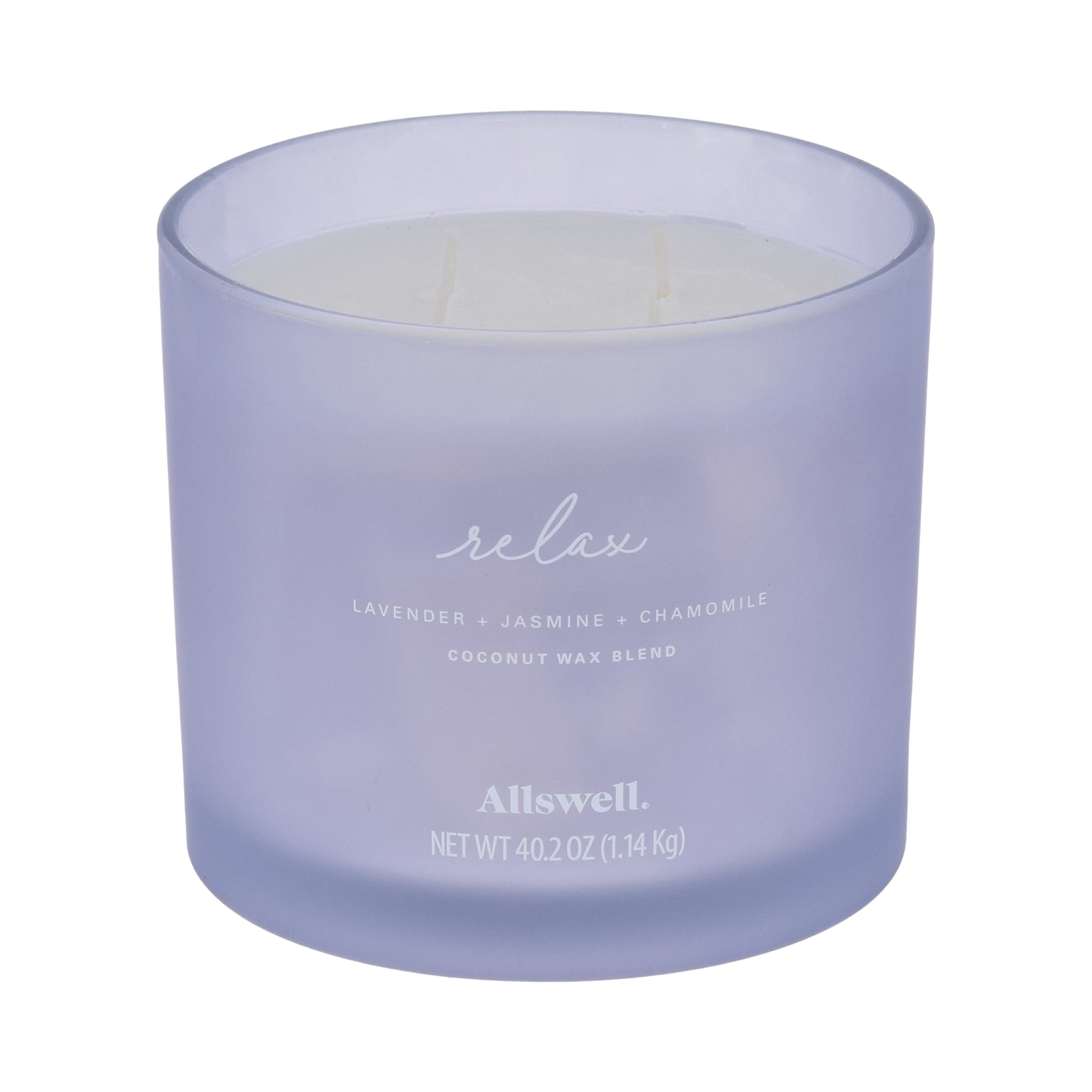 Allswell Relax (Lavender + Jasmine + Chamomile) Scented 4-Wick Spa Jar Candle 40.2oz.