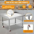 thumbnail image 6 of Acekid 24*24 inch Stainless Steel Equipment Grill Stand Table,for Home Commercial Restaurant Kitchen with Wheel, 6 of 7