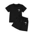 thumbnail image 3 of Toddler Girls Outfit Sets Summer Coconut Tree Printing Round Neck T-Shirt And Shorts Set Kids Girls Comfort Playwear School Outdoor Activities Outfit Sets，2 Piece，3 -4 Years, 3 of 7
