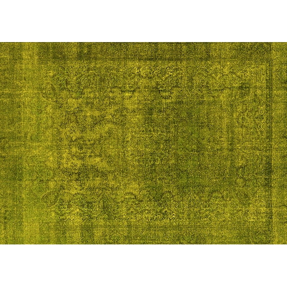 Ahgly Company Indoor Rectangle Oriental Yellow Industrial Area Rugs, 3' x 5'