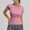 Pink, variant on ASDFVBKG Women's Compression Shirts 3 Pack Short Sleeve Dry Fit Athletic Tight Base Layer for Running Gym Yoga Yellow 2XL