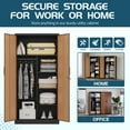 thumbnail image 4 of MIIIKO 72'' Wardrobe Closet with Hanging Rod, Metal Storage Locker with Lockable Door, Freestanding Clothing Coat Armoires for Office, Home, Employee,Gym, 4 of 7