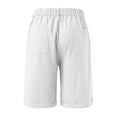 thumbnail image 6 of IROINNID Clearance Bermuda Shorts for Men Solid Elastic Waist Button Zipper Pocket Cotton Linen Shorts Pants,White, 6 of 6