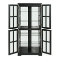 thumbnail image 7 of MDQMD Tall Curio Cabinet with Doors for Collection,Vintage Display Cabinet with Adjustable Shelves for Living Room,Black, 7 of 7