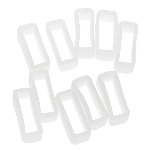 TISHITA 10 Pcs Silicone Rubber Watch Strap Loops Watch Strap Holder Loop 8mm White 20mm