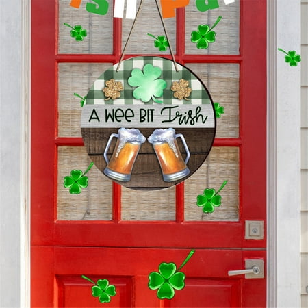 

St. Patricks Day Wooden Hanging Sign Living Room Holiday Home Decoration Wooden Sign Pendant Green