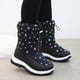 thumbnail image 2 of Botas de nieve de invierno para niños, con copos de nieve, de tubo alto, lindas botas de algodón de moda para niños, botas cálidas informales de fondo suave, 2 of 6