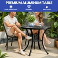 thumbnail image 3 of ModFusion 30" Round Patio Dining Table, Cast Aluminum, Umbrella Hole, Antique Finish, Easy-Clean Top, Non-Slip Feet., 3 of 9