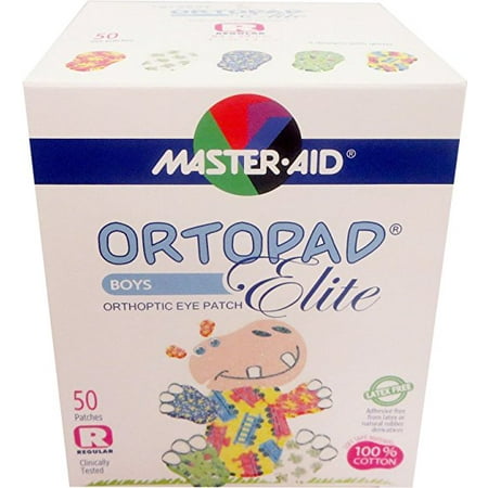Ortopad Elite Boys Eye Patches - with Glitter Accents, Regular Size (50 Per