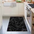 thumbnail image 3 of Entryway Rug 2'x3', Black Shark Kitchen Runner Rugs Non-Slip Carpet Mats, Black White Line Abstract Art Bedside Rugs Runners Washable Floor Carpet for Bathroom Laundry Room, 3 of 8