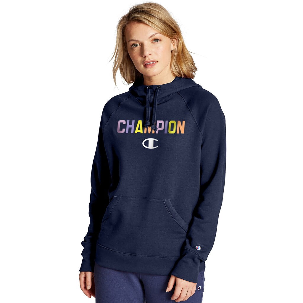 Champion Women's Powerblend Graphic Hoodie, Athletic Navy, Large -  Walmart.com