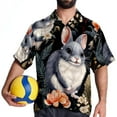 thumbnail image 4 of Cat Men's Poplin Shirt, Casual Short Sleeve Printed Button Down Summer Beach Unisex Shirts, 4 of 6