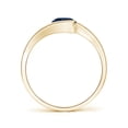 thumbnail image 2 of ANGARA Natural Semi Bezel-Set Solitaire Round Blue Sapphire Bypass Ring in 14K Yellow Gold for Women (Size-5.5mm) | September Birthstone, Anniversary, Jewelry Gift for Women | Natural Sapphire Ring, 2 of 11
