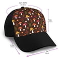 thumbnail image 2 of Yiaed Woodland Mushroom with Flowers and Berries Print Baseball Cap Dad Hat Polo Style Plain Blank Adjustable Size, 2 of 5