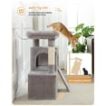 thumbnail image 5 of Cat Tree  30 Inches Tower With Dual Condos For Indoor Cats Plush House Padded Perch Ramp And Posts Replaceable Balls-gray, 5 of 5