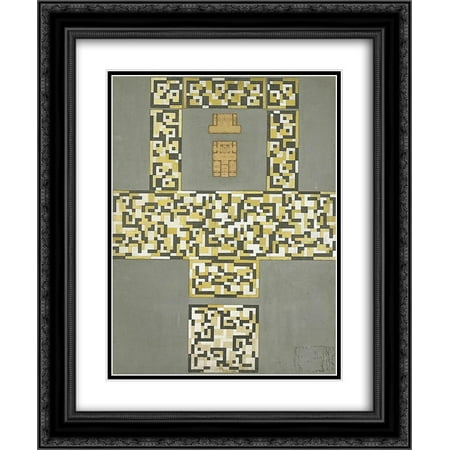- Theo van Doesburg 2x Matted 20x24 Black Ornate Framed Art Print 'Design for a tile floor, and entrance hall'