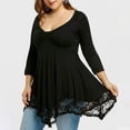 thumbnail image 2 of Ketyyh-chn99 Womens Fashion Long Puff Sleeve Shirt Tops Loose Blouse Black,3XL, 2 of 5