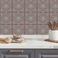 thumbnail image 2 of Adhesivos SVNOOC para azulejos de pared, despegar y pegar, diseño floral en relieve, 2 of 6